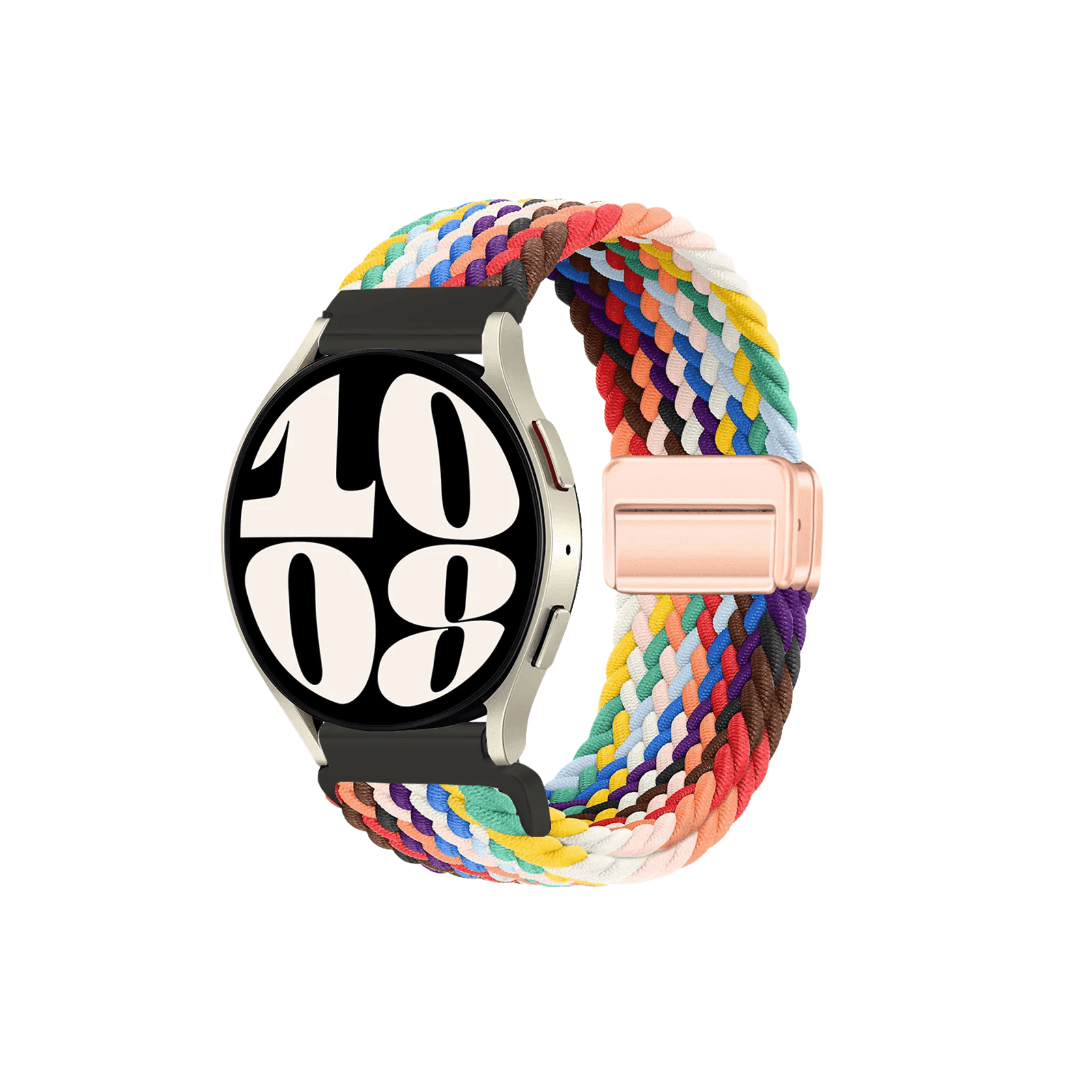 TrailMaster Textilarmband in Seven Colors – farbenfrohes, geflochtenes Design mit Magnetverschluss, universell für 20mm Smartwatches